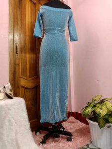 💙Sparkling Blue Off-Shoulder Dress💙