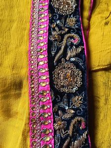 Elegant mustard Saree with Intricate Border
