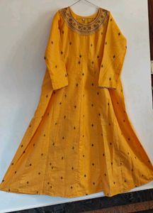 Yellow Kurta Set with Diamond Pattern