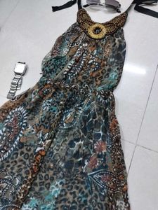 Bohemian Beaded Halter Dress