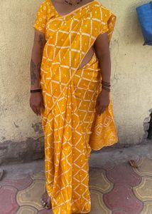 Vibrant Yellow Bandhani Saree