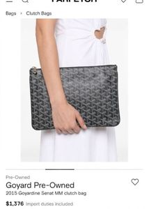 Authentic Goyard Senat Pouch MM - Black/Grey