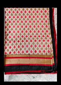 Elegant Printed Saree with Gold Border