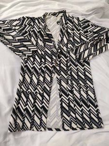 Chic Geometric Print Blazer