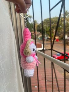Crocheted miffy Bunny Keychain