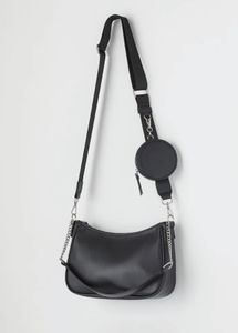 Chic Black Shoulder Bag with Coin Pouch