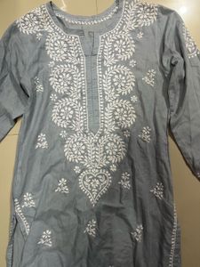 Grey Chikankari Kurta