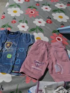 Buy 1get 1free Boys T-shirt &amp; Denim Shorts Set