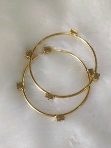 Elegant Gold with diamond Bangles Set