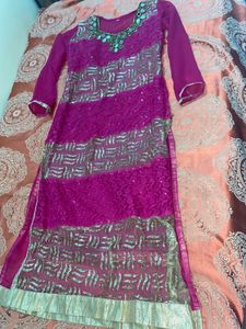 Beautiful Pink Embroidered Kurta