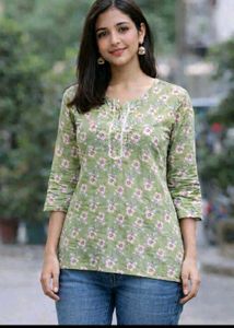 Charming Floral Print Kurta