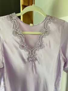 Elegant Purple Silk Nightdress