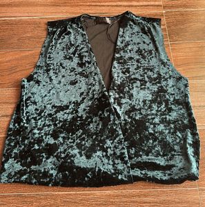 Crushed Velvet Sleeveless Vest