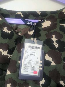 Olive Animal Print Twist Front Crop Top