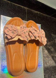 Cute Polka Dot Bow Slide Sandals