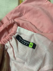 Pink Puff Sleeve Square Neck Dress