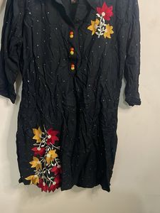 Black Embroidered Kurta Set