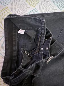 Black High-Waisted Belted Denim Jeans