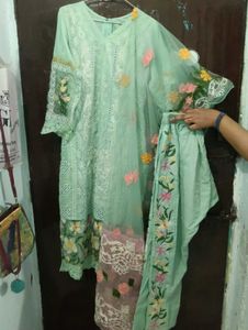 Mint Green Embroidered Salwar Kameez