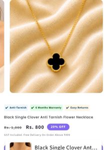Elegant Black Clover Necklace