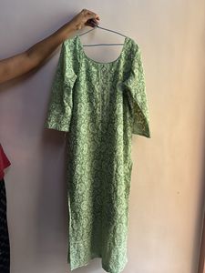 Green Chikankari Kurta