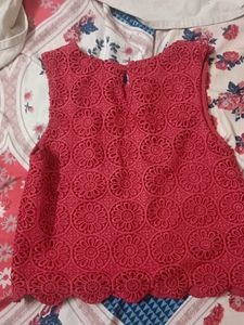 Chic Red Crochet Top