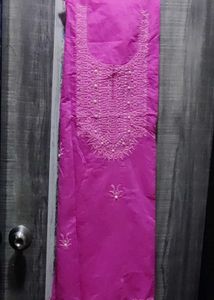 Bright Pink Dress Material with Dupatta