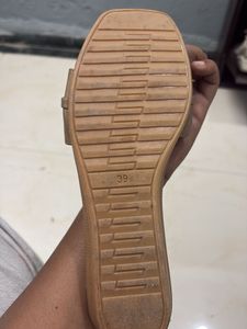Chic Nude Slides with Gold Detail