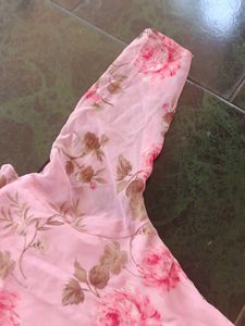 Pink Floral Tiered Maxi Dress