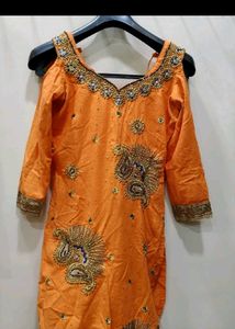 Orange punjabi/patiala suit with salwar