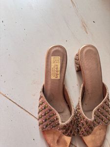 Embellished Block Heels