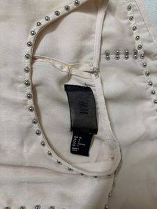 H&amp;M Studded Trim Sleeveless Top