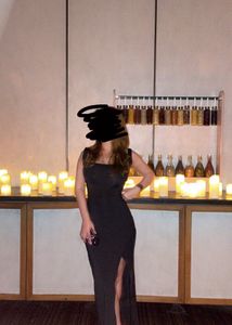 Sleek Black Slit Dress