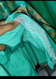 Stunning Teal &amp; Gold Anarkali Suit
