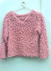 Cozy Textured Pink Sweater 🩷🎀