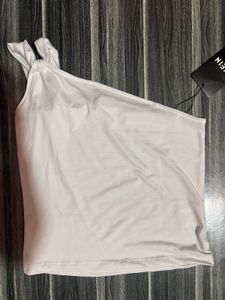 Chic White One-Shoulder Tank Top