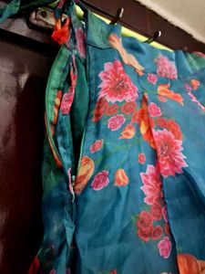 Bohemian Floral Print Organza Skirt