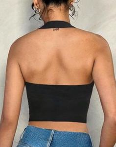 Chic Halter Neck V-Neck Crop Top