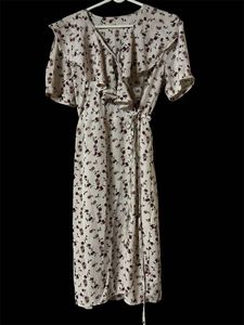 Floral Wrap Midi Dress