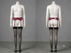 Lace Garter Belt with Stockings(1400)