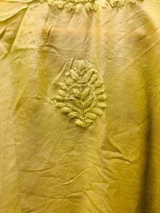 Lakhnavi Embroidered Lime Green Kurta