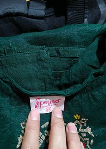 Embroidered Green Kurta