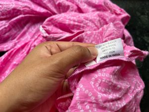 Bright Pink Bandhani Print Kurta