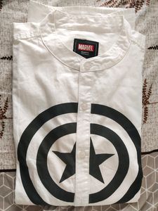 Kook N Keech Marvel Men White Printed Casual Shirt