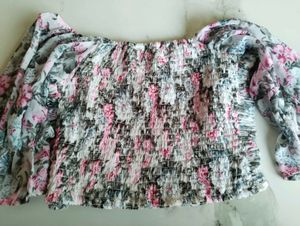 Floral Off-Shoulder Puff Sleeve Top