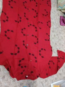 Vibrant Red Printed Shirt