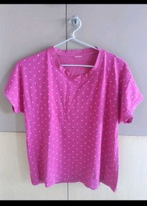 Pink Star Printed T-Shirt