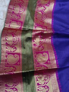 Semi Stitched Violet Lehenga Choli Set