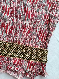 Bohemian Print Crochet Neck Top