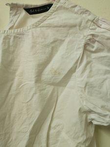White solid woven pure cotton A-line top
